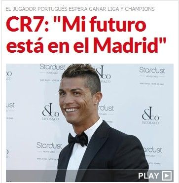C罗：我的未来在皇马