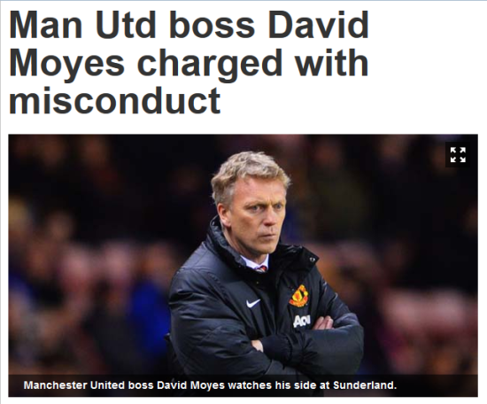 英足总官网：莫耶斯因指责裁判遭受指控