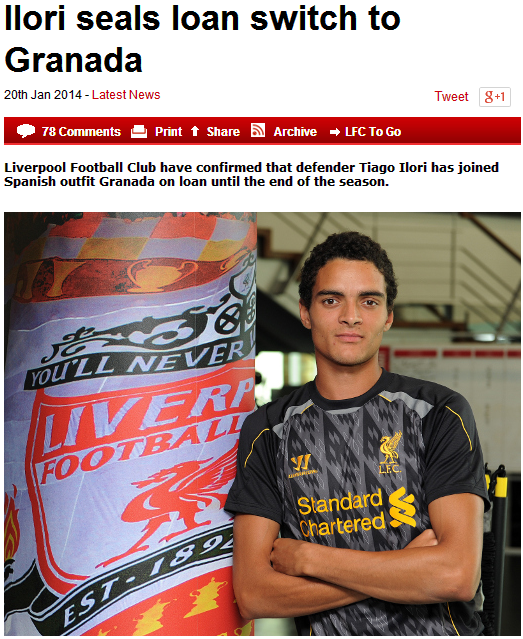 利物浦官网：伊洛里租借加盟西甲球队格拉纳达