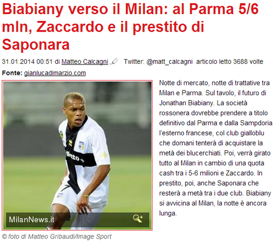 《全市场》：比亚比亚尼接近AC米兰