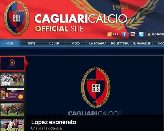 卡利亚里官网宣布换帅