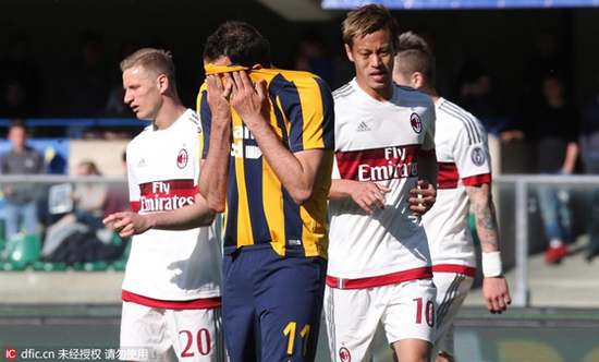 意甲-梅内破门帕齐尼点射 米兰被绝杀1-2垫底队