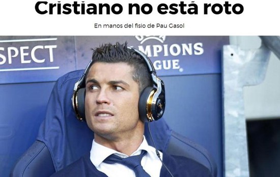 C罗的伤引发西媒大撕X 喉舌:没问题!战曼城必上