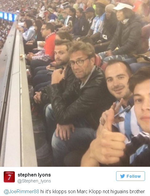 陪伴克洛普的并非伊瓜因的经纪人哥哥