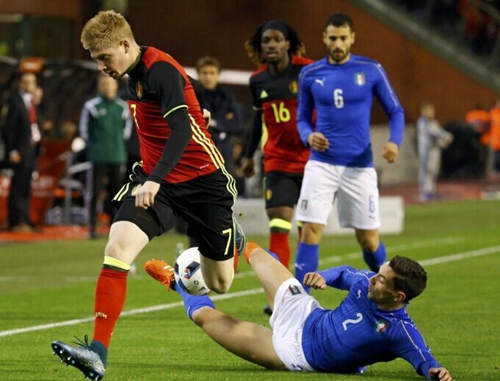 曼城球星德布劳内是欧洲杯关键传球最多的球员