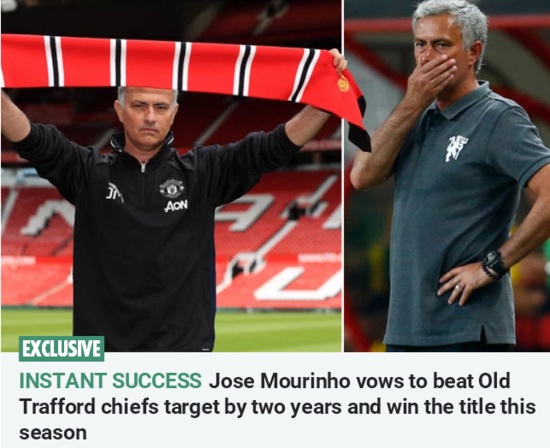 穆帅真霸气!豪言新赛季英超夺冠 前四绝不是目标